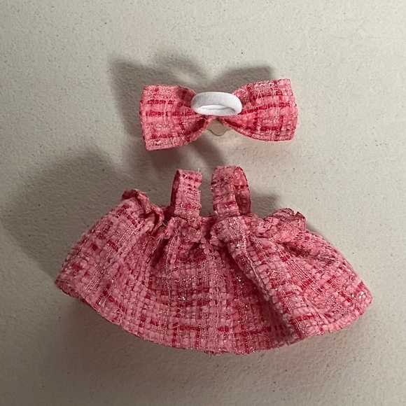 Labubu Designer Dress Bow Clothing Outfit Pink Clothes Accessories Monsters Doll - Picture 3 of 5